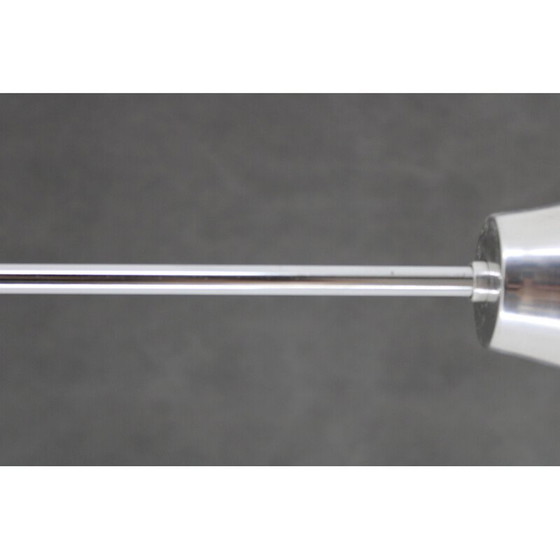 Image 1 of Vintage Italian chrome and opaline glass chandelier by Targetti Sankey, 1970s