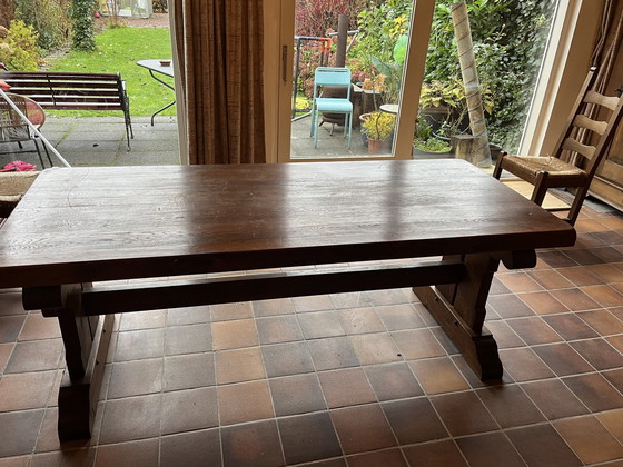 Image 1 of Brutalist Vintage Cloister Table / Dining Table