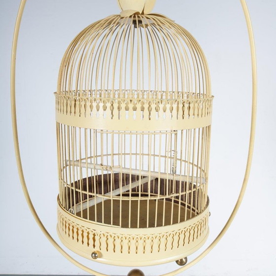 Image 1 of Unique Metal Bird Cage on Stand, Italy 1950