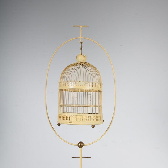 Image 1 of Unique Metal Bird Cage on Stand, Italy 1950