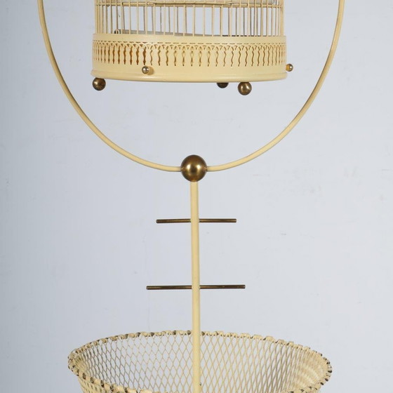 Image 1 of Unique Metal Bird Cage on Stand, Italy 1950