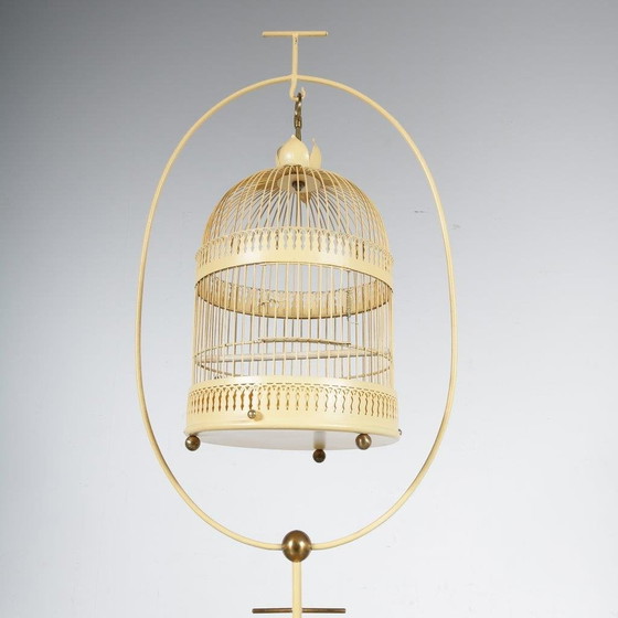 Image 1 of Unique Metal Bird Cage on Stand, Italy 1950