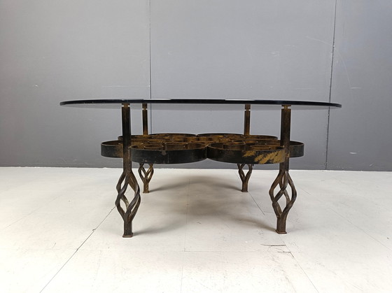 Image 1 of Brutalist Wrought Iron Coffee Table 1970S