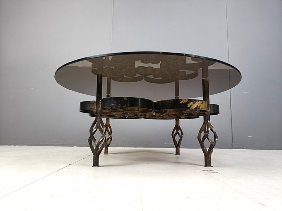 Image 1 of Brutalist Wrought Iron Coffee Table 1970S