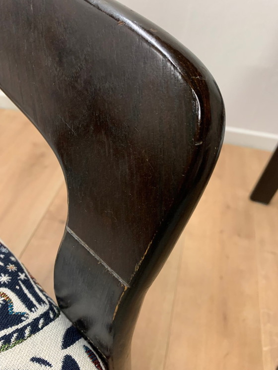 Image 1 of Set di 4 sedie vintage con tessuto jacquard, 1970