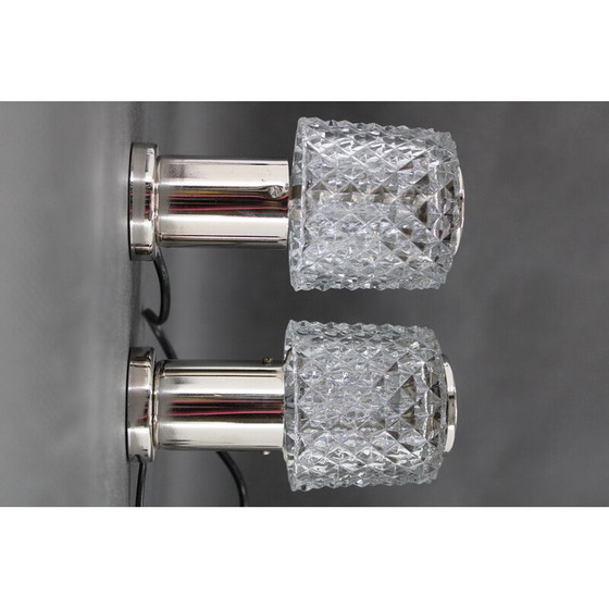 Image 1 of Pair of vintage glass bedside lamps by Kamenicky Senov, Czechoslovakia 1970