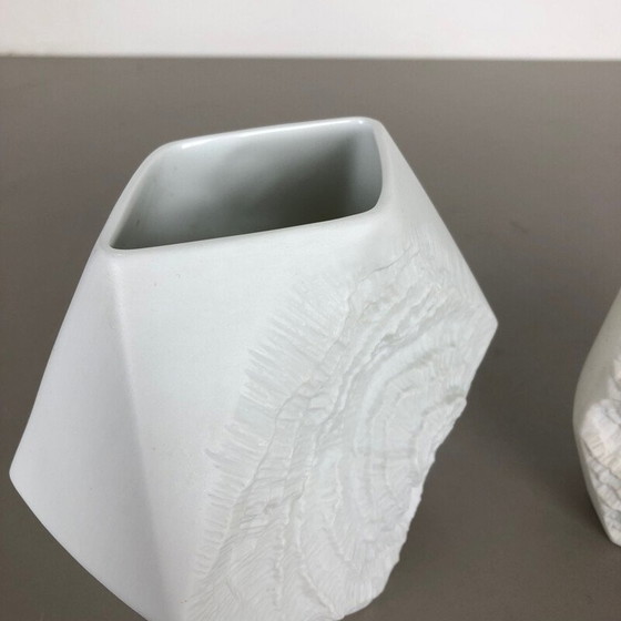 Image 1 of Pair of vintage porcelain vases original OP Art by AK Kaiser, Germany 1970