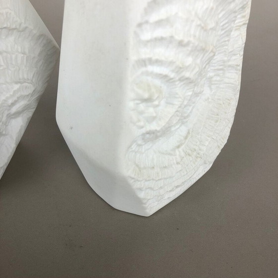 Image 1 of Pair of vintage porcelain vases original OP Art by AK Kaiser, Germany 1970