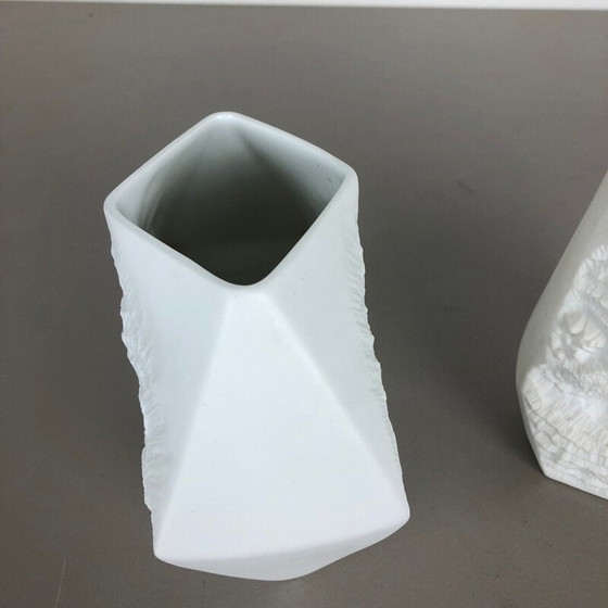 Image 1 of Pair of vintage porcelain vases original OP Art by AK Kaiser, Germany 1970