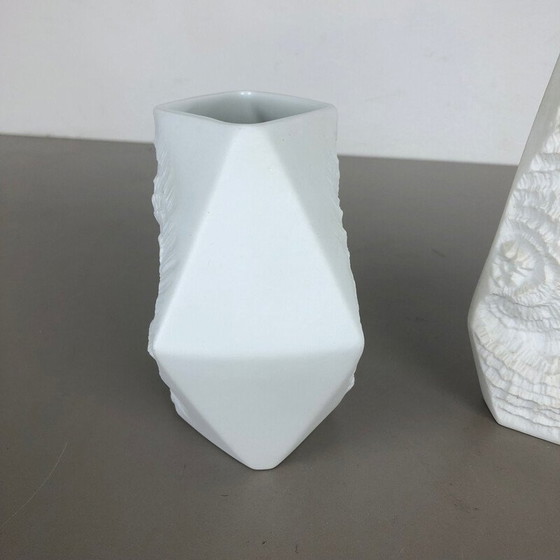 Image 1 of Pair of vintage porcelain vases original OP Art by AK Kaiser, Germany 1970