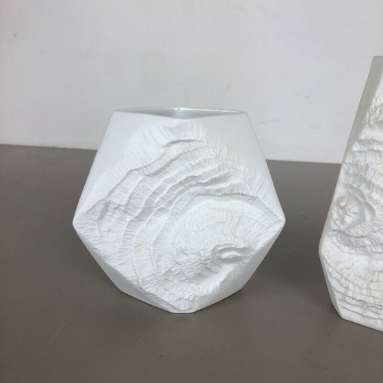 Image 1 of Pair of vintage porcelain vases original OP Art by AK Kaiser, Germany 1970