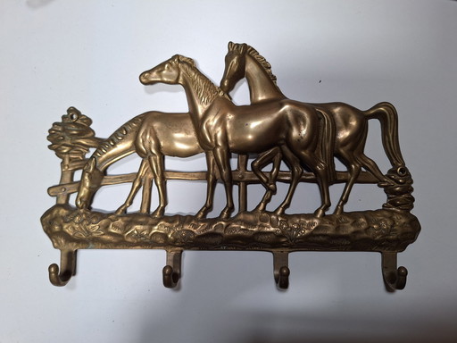 Vintage brass coat rack/key rack