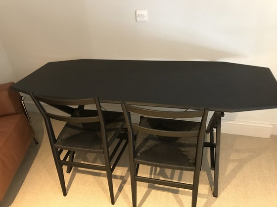 Image 1 of 833 Cassina Cavalletto Table Desk Black stained wood, Franco Albini