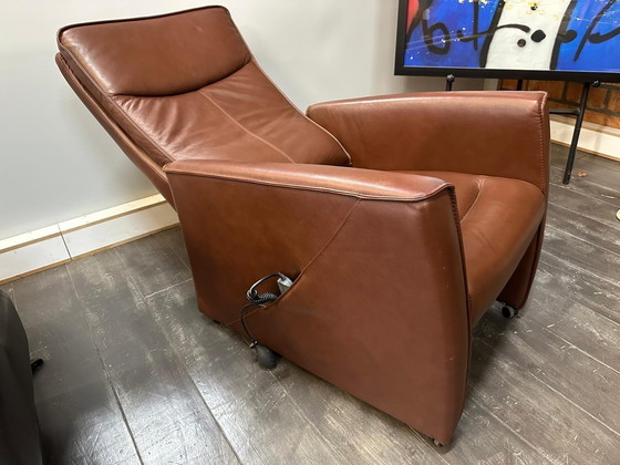 Image 1 of Prominent Leather Chair In Cognac/Brown