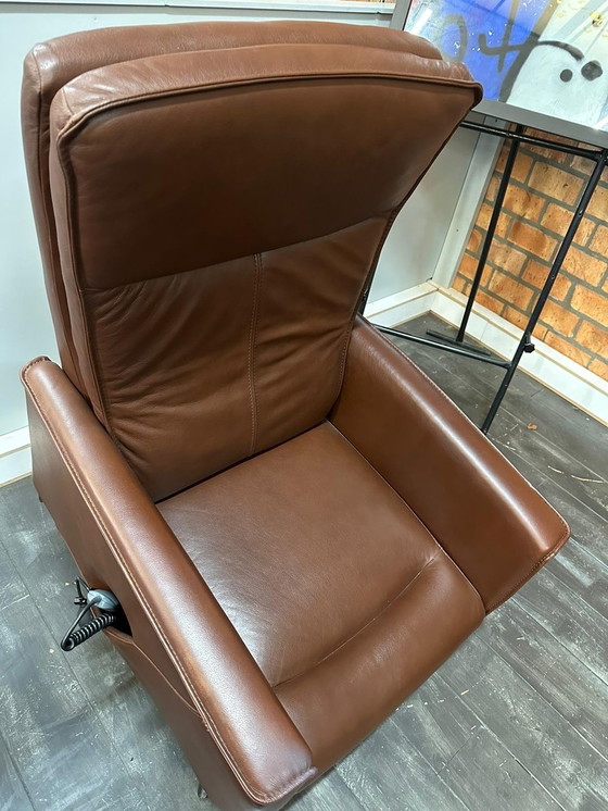 Image 1 of Prominent Leather Chair In Cognac/Brown