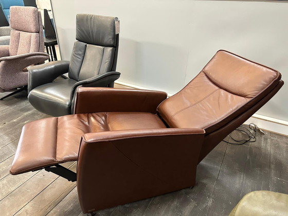 Image 1 of Prominent Leather Chair In Cognac/Brown