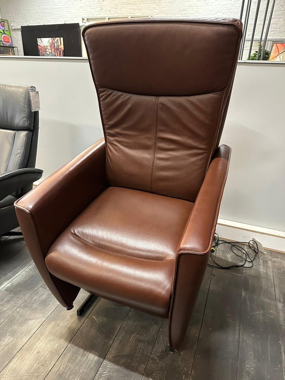 Image 1 of Prominent Leather Chair In Cognac/Brown