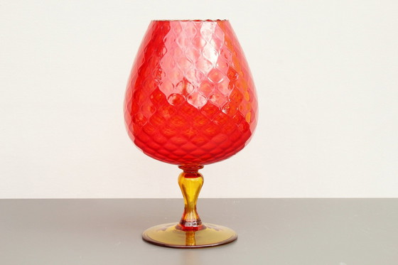 Image 1 of Large ruby red glass, Mid - Century vase