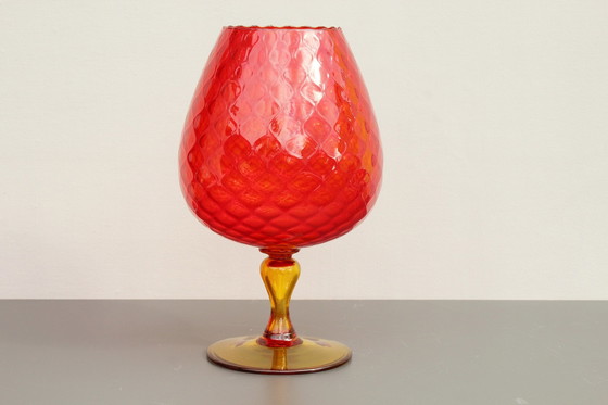 Image 1 of Large ruby red glass, Mid - Century vase