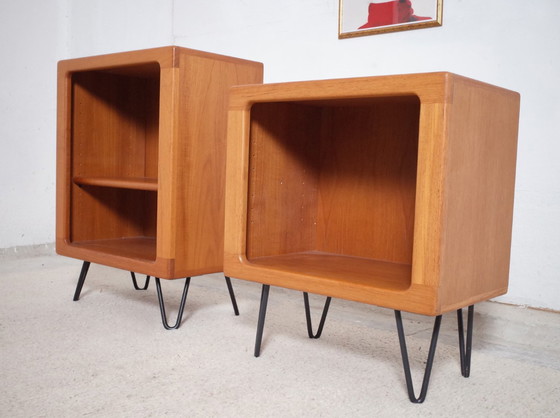 Image 1 of 2x Dyrlund teak chests of drawers bedside cabinets