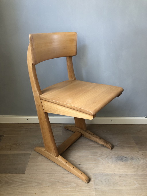 2x Solid Wood School Chairs