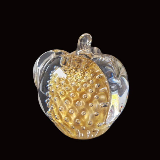 Image 1 of Fm Konstglas - Solid Apple With Real Gold