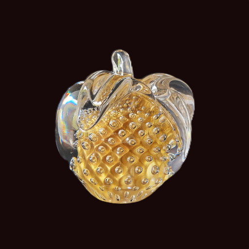 Fm Konstglas - Solid Apple With Real Gold