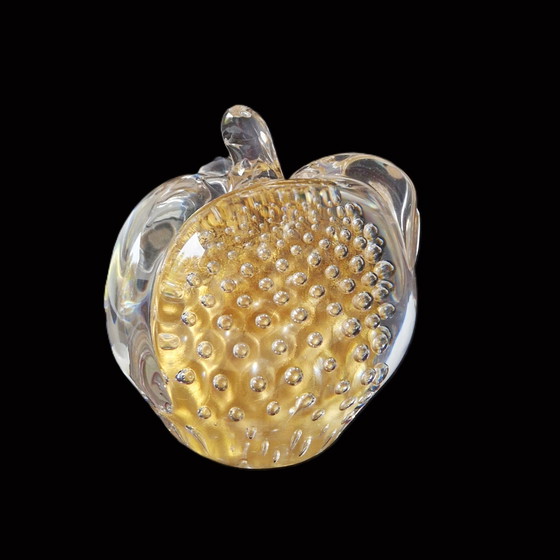 Image 1 of Fm Konstglas - Solid Apple With Real Gold