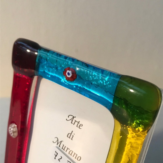 Image 1 of Marco de fotos de cristal soplado de Murano