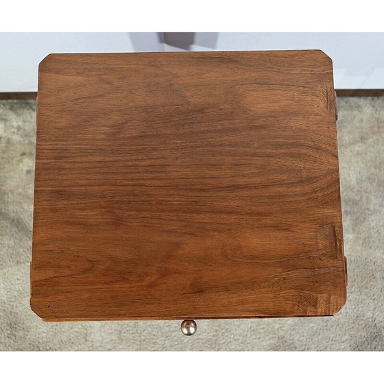 Image 1 of Vintage Art Deco side table in solid walnut, 1930