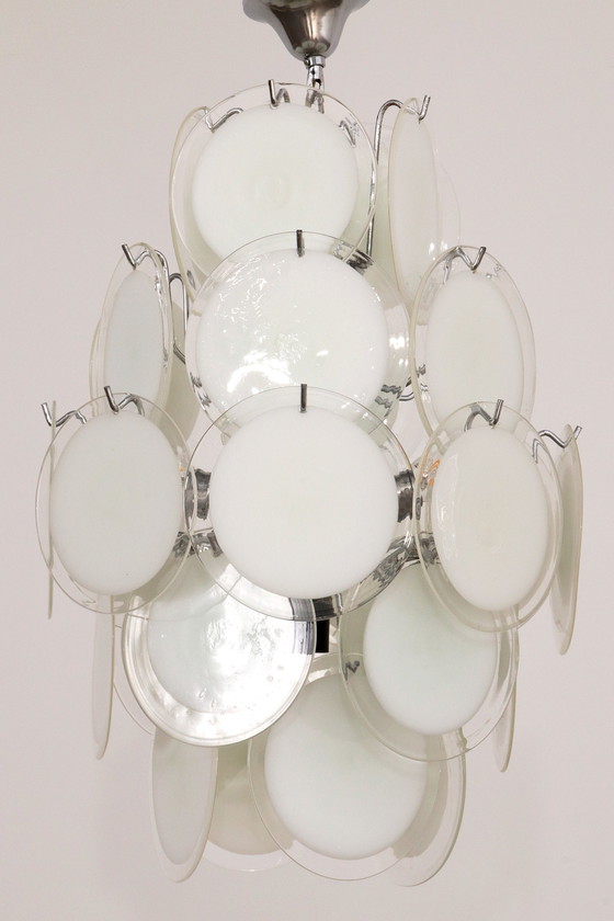 Image 1 of Vintage Italian Murano Glass Chandelier By Vistosi, 1960