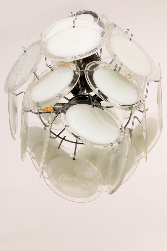 Image 1 of Vintage Italian Murano Glass Chandelier By Vistosi, 1960