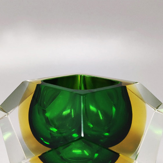 Image 1 of  1960s Astonishing Green Murano Ashtray or Bowl By Flavio Poli for Seguso. Made in Italy Load im