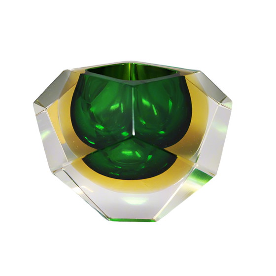 Image 1 of  1960s Astonishing Green Murano Ashtray or Bowl By Flavio Poli for Seguso. Made in Italy Load im