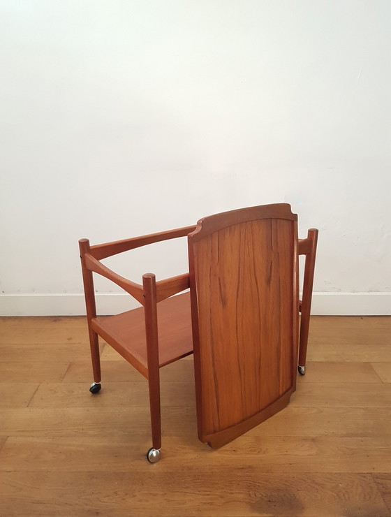 Image 1 of Danish serving trolley in teak by Poul Hundevad