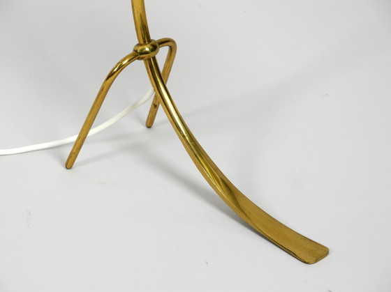 Image 1 of Very Large Mid Century Brass Metal Table Lamp By J. T. Kalmar Wien | Made In Austria