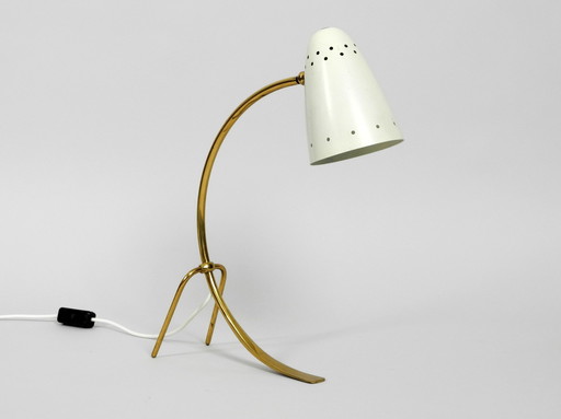 Very Large Mid Century Brass Metal Table Lamp By J. T. Kalmar Wien | Made In Austria