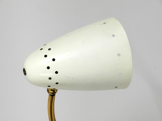 Image 1 of Very Large Mid Century Brass Metal Table Lamp By J. T. Kalmar Wien | Made In Austria