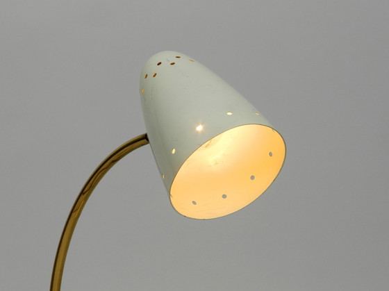 Image 1 of Very Large Mid Century Brass Metal Table Lamp By J. T. Kalmar Wien | Made In Austria