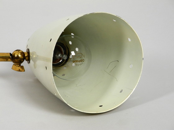 Image 1 of Very Large Mid Century Brass Metal Table Lamp By J. T. Kalmar Wien | Made In Austria