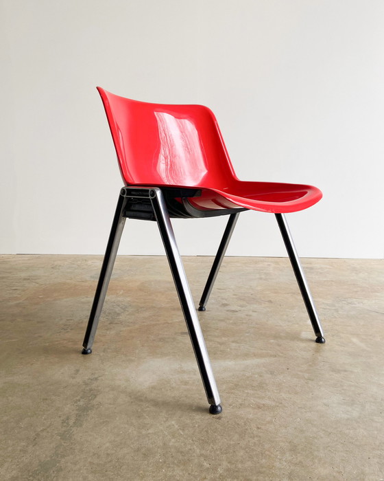 Image 1 of 5xTecno Modus SM 203 stacking chair by Osvaldo Borsani