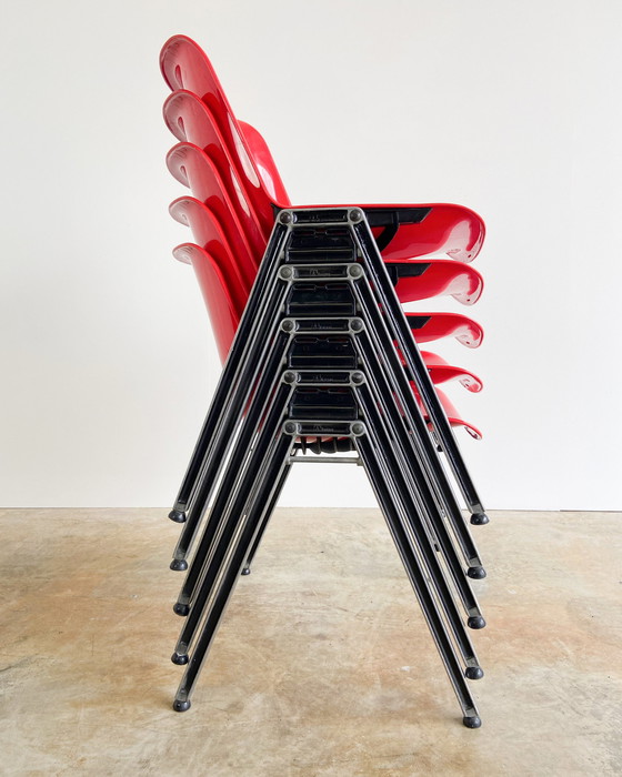 Image 1 of 5xTecno Modus SM 203 stacking chair by Osvaldo Borsani