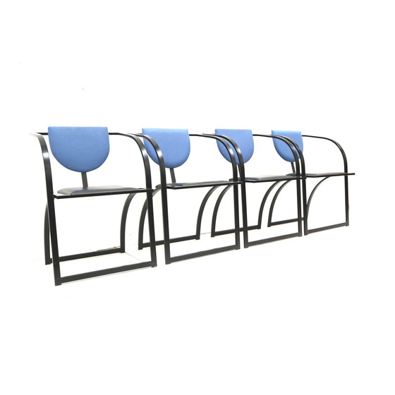 Image 1 of Set of 4 vintage postmodern dining room chairs Model 'Cosinus' by Karl Friedrich Förster for KFF Design