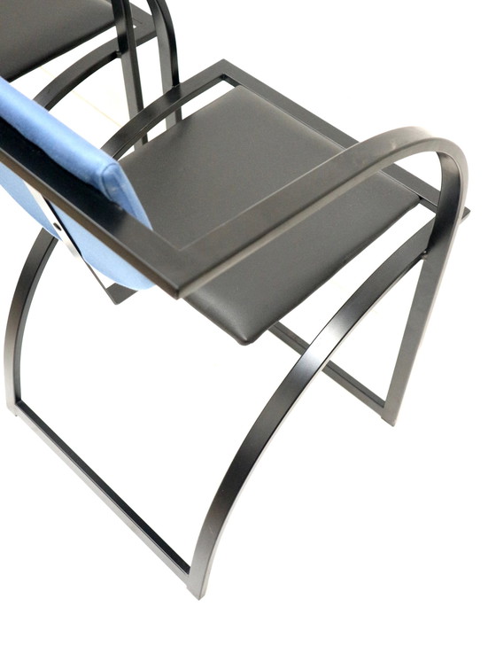 Image 1 of Set of 4 vintage postmodern dining room chairs Model 'Cosinus' by Karl Friedrich Förster for KFF Design