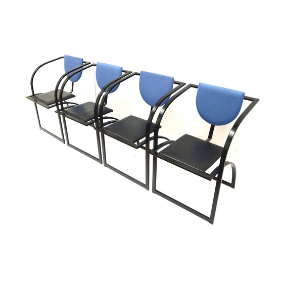 Image 1 of Set of 4 vintage postmodern dining room chairs Model 'Cosinus' by Karl Friedrich Förster for KFF Design