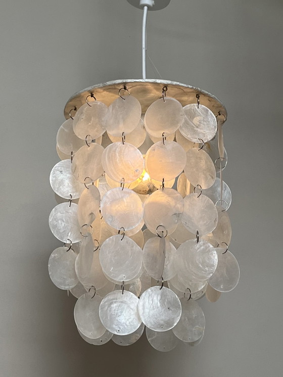 Image 1 of Capiz shell lamp hanging lamp pearl shell opaline