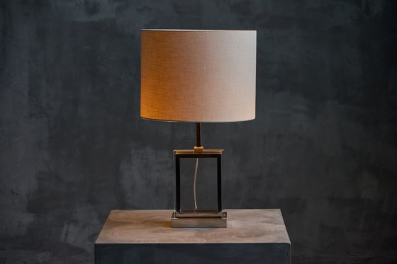 Image 1 of Lampada da tavolo Hollywood Regency con base cromata e in plexiglass, Francia, anni '70
