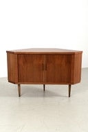 Meuble d'angle vintage en placage de noyer