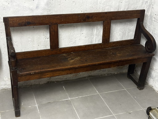 Xix E Century Oak Bench