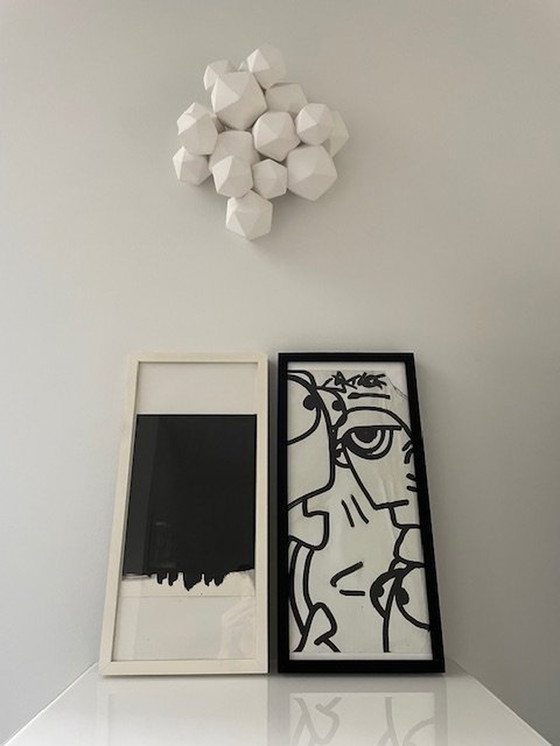 Image 1 of 2 Modern Black and White Artworks Executed In Indian Ink